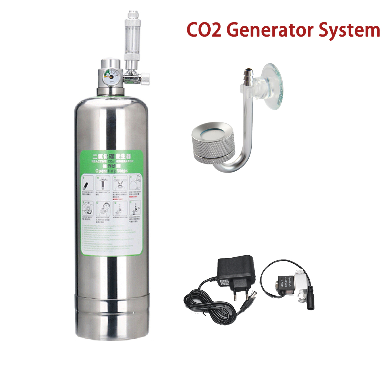 Aquarium Marine Plants - Aquarium CO2 Generator System Kit Edelstahl