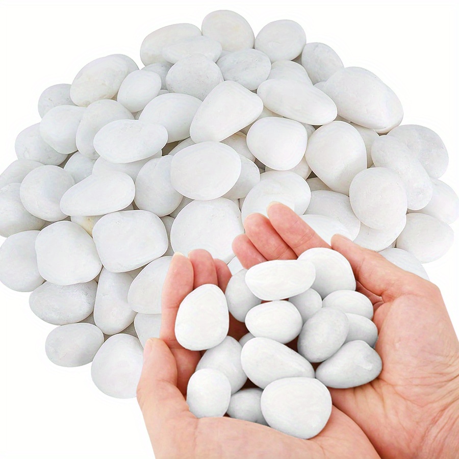 Aquarium Marine Plants - 200/400g weiße hochglanzpolierte natürliche Kieselsteine 2-3cm