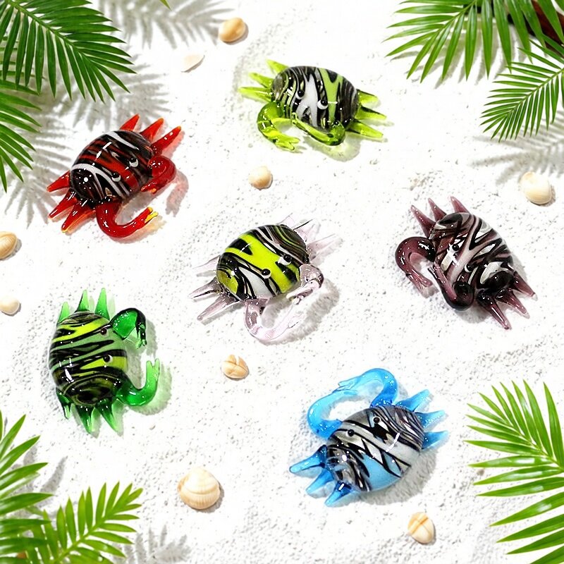 Marine Aquarium Tanks - Handgefertigte Niedliche Mini-Glas-Krabbenfigur Winzige Meerestier-Statue für