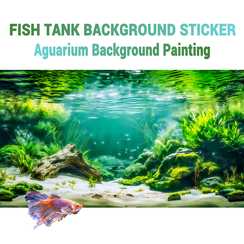 Marine Aquarium Glue - Flusszweige am Grund, Aquarium-Hintergrundmalerei, Aquarium-Aufkleber, selbstklebend